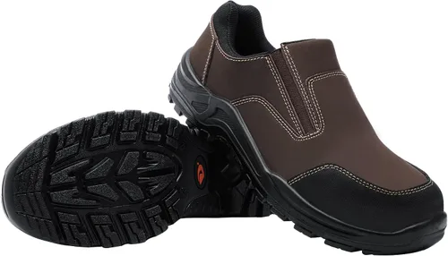 Vista 2 de DRKA Zapatos de punta de acero para hombres,Zapatos de acero sin cordones con punta de acero,Zapatos de trabajo de seguridad cómodos antideslizantes
