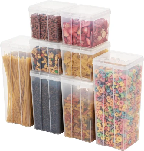 Vista 10 de IRIS USA Recipientes de almacenamiento de alimentos con tapa abatible, 1.3 cuartos de galón, paquete de 10, recipientes de alimentos transparentes