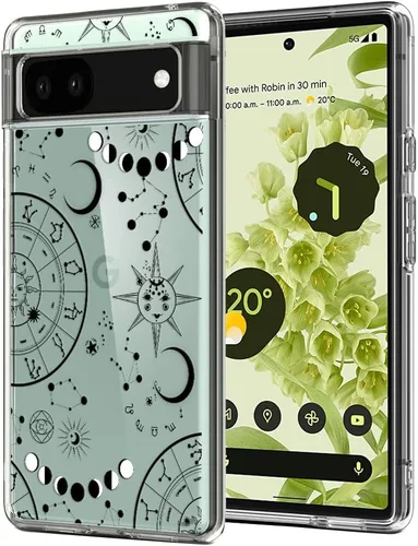 Vista 16 de Unov Funda para Pixel 6a, transparente con diseño, ajuste delgado, buen agarre, funda de teléfono en relieve, cubierta protectora a prueba de Flor