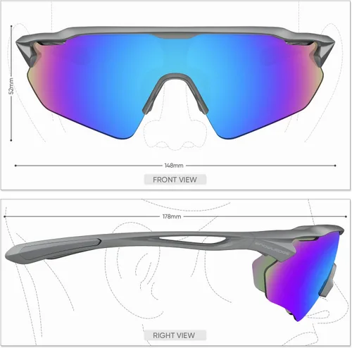 Vista 23 de Lentes de sol polarizados para ciclismo con 5 micas UV400, con armazón TR90.