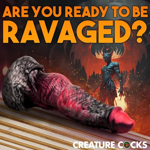 Vista 3 de CREATURE COCKS Hades - Consolador de silicona para hombres, mujeres y parejas. Consolador de criatura de fantasía, base de ventosa fuerte. Texturas