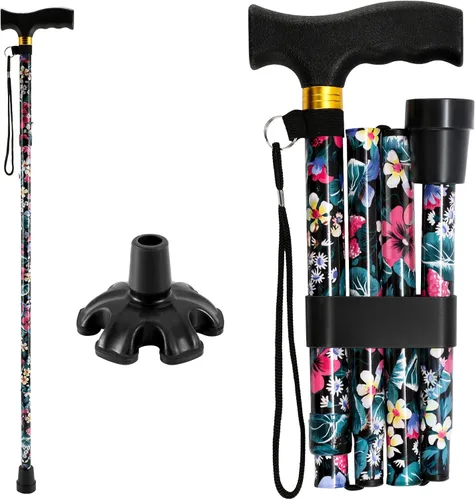 Vista 13 de Walking Cane PANZHENG Cane for Man/Woman Mobility & Daily Living Aids 5-Level Height Adjustable Walking Stick Comfortable Plastic T-Handle
