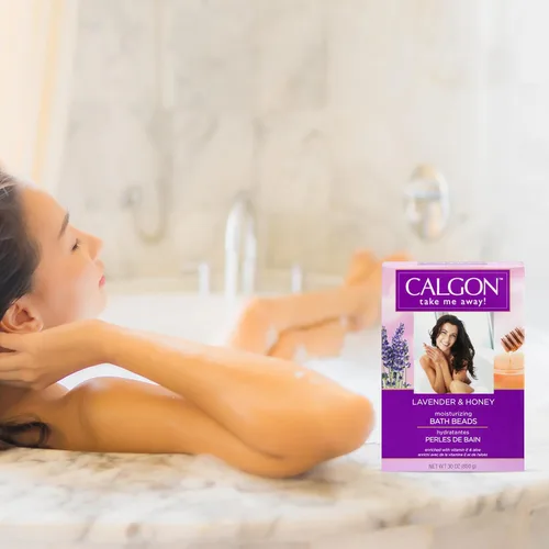 Vista 6 de Calgon Cuentas de baño ultra hidratantes, lavanda y miel, 30 onzas