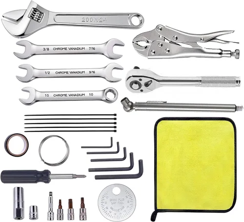 Vista 7 de Kit de herramientas de reparación de motocicletas compactas compatible con motocicletas Harley HD