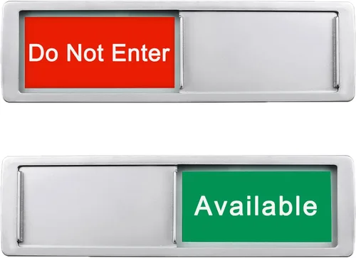 Vista 26 de Letrero de privacidad disponible con reserva, señal de habitación libre/ocupada para oficina en casa, baño, sala de conferencia, hoteles, hospital