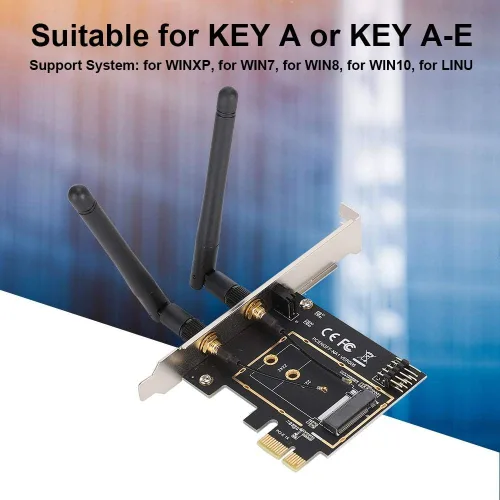 Vista 5 de PCI E al adaptador del módulo Bluetooth de NGFF M.2, llave A E adaptador, tarjeta de expansión de red para PC