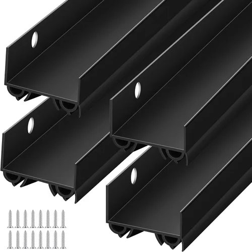 Vista 8 de Lineshading 2 juegos de barrido de puerta de plástico PVC de 1 3/4 x 36 pulgadas, tira de sellado de puerta exterior inferior para burletes