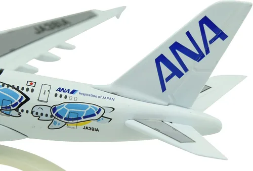 Vista 8 de TANG DYNASTY (TM 1:500 5.9 in A380 ANA Tortuga marina Metal Avión Modelo Avión Juguete Modelo de Avión Azul)