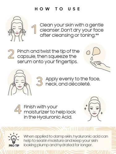 Vista 2 de SKINWORKS Suero de ácido hialurónico para cara, suero antienvejecimiento para líneas finas y arrugas, brillo hidratante, hidratante facial regordeta