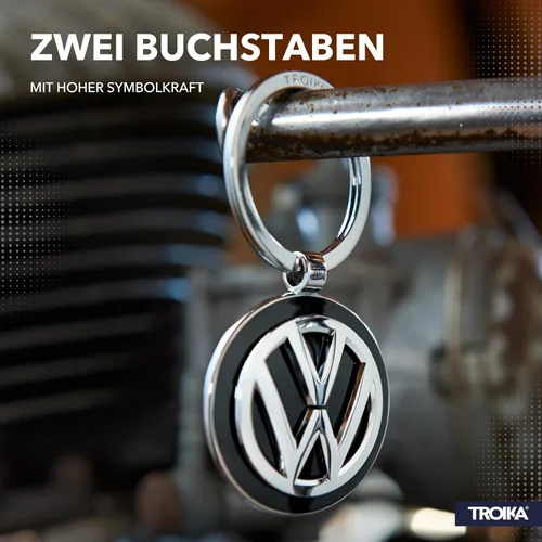 Vista 3 de Troika Llavero VW Volkswagen KR16-05/VW - Llavero con logotipo VW - Llavero adicional - Metal fundido - Cromado - Plata, plateado, Moderno