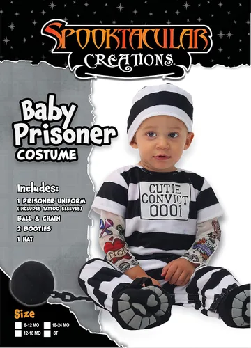 Vista 6 de Spooktacular Creations - Encantador disfraz de prisionero para bebé, conjunto de lujo de Halloween para infantes