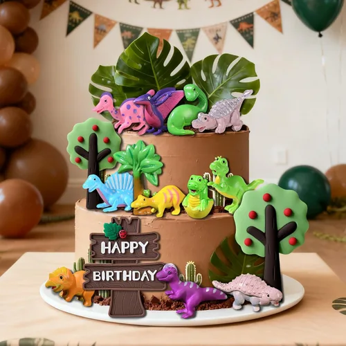 Vista 2 de Decoración de dinosaurio para tartas de cumpleaños