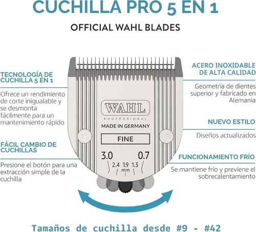 Vista 2 de Hoja fina profesional para animales 5 en 1 de Wahl. Código 2179-301.