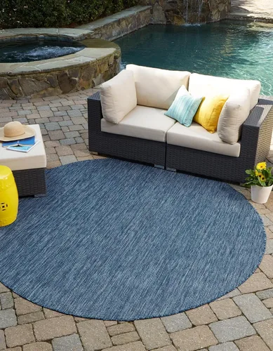 Vista 77 de Unique Loom Collection - Alfombra casual de transición sólida jaspeada para interiores y exteriores