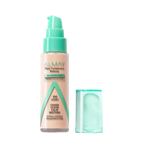 Vista 13 de Almay Clear Complexion - Base de maquillaje para acné con ácido salicílico, cobertura media, acabado mate suave, hipoalergénico, libre de crueldad