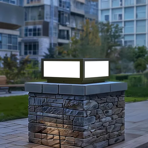 Vista 9 de Luz de poste moderna para exteriores, luz LED de cubierta de valla de alto voltaje, lámpara de columna con cable para superficie plana, patio