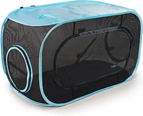 Vista 9 de INTURN Tienda de campaña de muebles para gatos para interiores y exteriores, túneles portátiles para gatos, perrera al aire libre (túnel de 10 pies)