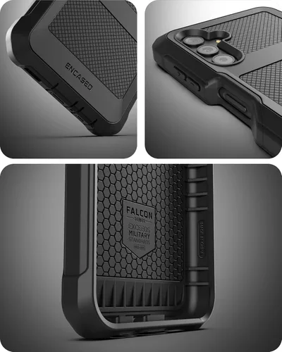Vista 8 de Falcon - Funda diseñada para Samsung Galaxy A13 5G con protector de pantalla de vidrio templado y funda de clip para cinturón, funda protectora