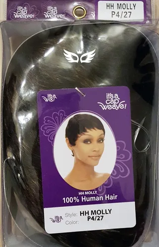 Vista 3 de Peluca de cabello humano Molly de It's A wig Color 4 (marrón medio)