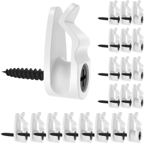 Vista 8 de GEZIDEA Ganchos para colgar luces de cadena, ganchos de rosca para colgar luces de Navidad, clips de luz LED de hadas, negro, paquete de 50