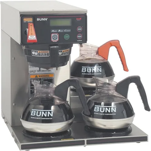 Vista 3 de [Usado] BUNN Axiom DV-3, cafetera comercial automática de doble voltaje para 12 tazas, 3 calentadores inferiores, 38700.0009, gris, 7.5 galones