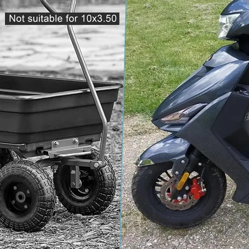 Vista 5 de 3.50-10 Neumático para scooter, 3.50-10 Neumático sin cámara todo terreno para reemplazo delantero/trasero en scooters y motos con llantas de 10 1