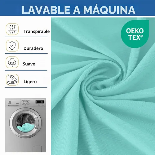 Vista 6 de Manteles de elastano para mesas rectangulares de 6 pies, cubierta de mesa elástica ajustada Azul aguamarina