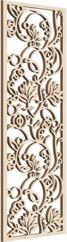 Vista 10 de Caspian Paneles de pared de madera con calado decorativo perforado, 9 3/8 pulgadas de ancho x 24 3/8 pulgadas de alto x 1/4 de alto, cereza