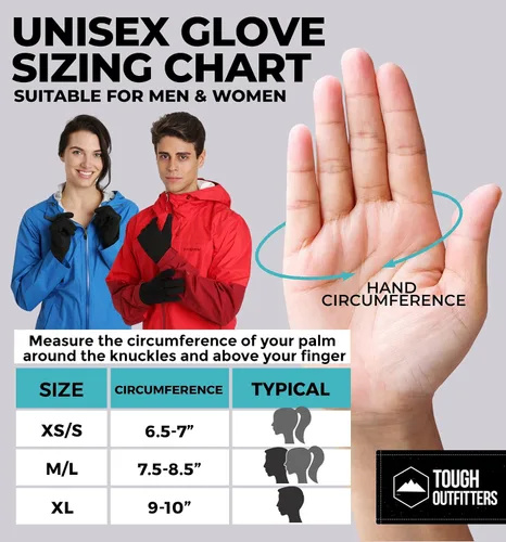 Vista 7 de Tough Outdoors Touch Screen Running Gloves - Winter Glove Liners for Texting, Sports & Exercise - Lightweight Cold Weather Thermal Gloves