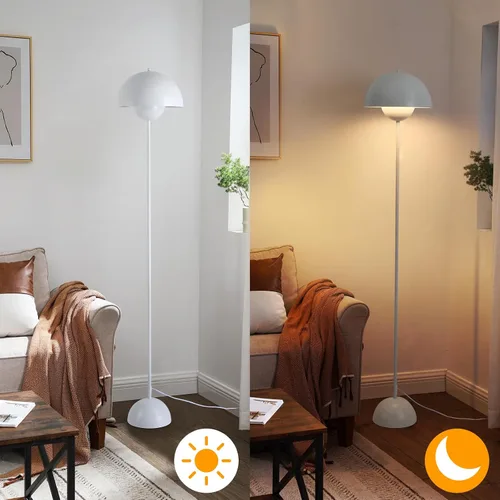 Vista 2 de Lámpara de pie moderna para dormitorio, lámparas de pie altas para sala de estar, lámpara de pie LED bohemia para oficina, lámparas de pie Blanco