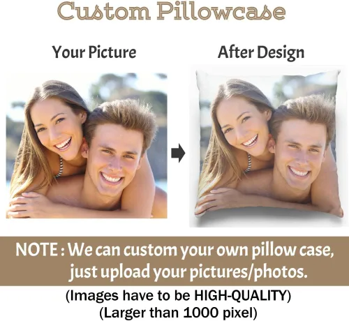 Vista 2 de Fundas de almohada personalizadas con texto de imagen, 12 x 12 pulgadas, fundas de almohada cuadradas personalizadas de doble cara para sofá cama