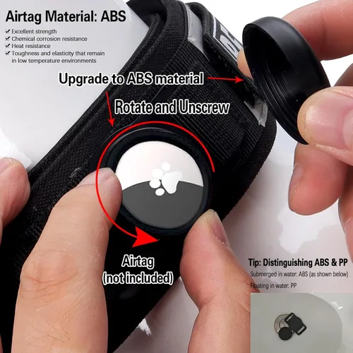 Vista 4 de Collar táctico para perro con soporte Airtag para perros medianos, collar negro de 2 pulgadas de ancho Gift 3 Patches, Military Heavy Duty Dog