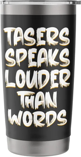 Vista 3 de Tasers Speak Louder Than Words - Vaso aislado de acero inoxidable eléctrico