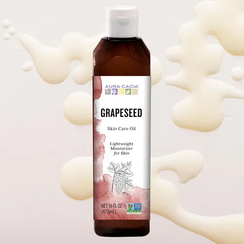 Vista 5 de Aura Cacia - Aceite de semilla de uva puro Proyecto verificado sin OMG 16 onzas líquidas