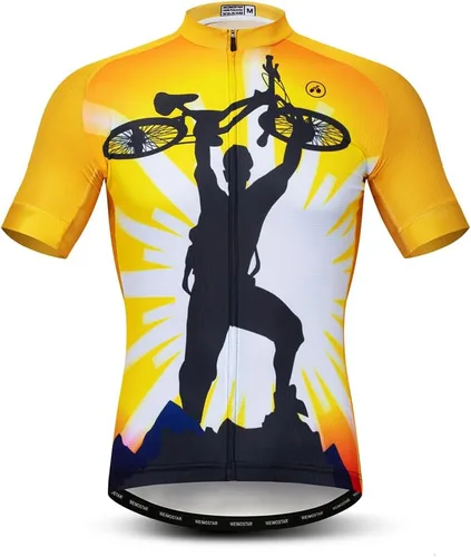 Vista 32 de Camisetas de ciclismo para hombre, camiseta de ciclismo de montaña, manga corta, transpirable, camisetas de ciclismo de secado rápido