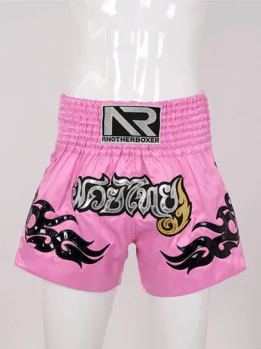 Vista 3 de YONGHS Pantalones cortos de boxeo Muay Thai para hombre y mujer