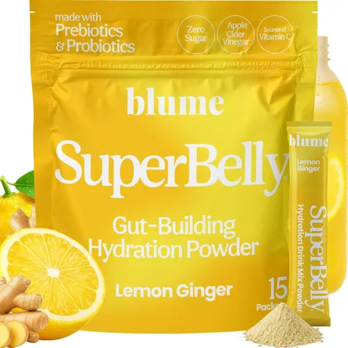 Vista 9 de Blume SuperBelly Paquetes de Salud Intestinal e Hidratación Para Llevar, Compatible con GLP-1, Sin Azúcar, con Prebióticos, Probióticos, Vinagre