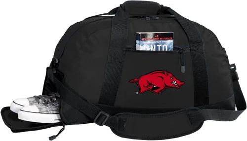 Vista 17 de Texas A&M Bolsa de lona - Texas A&M Aggies - Bolsas de gimnasio con bolsillo para zapatos, Negro