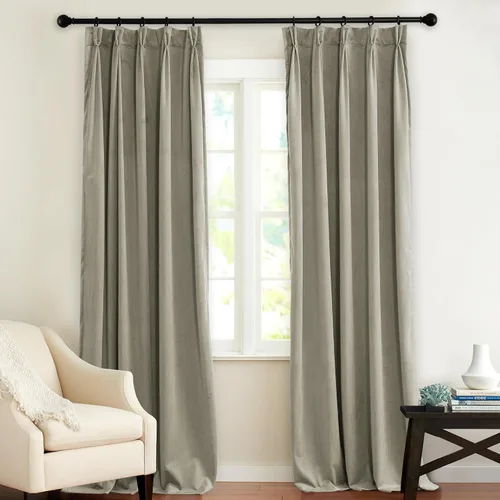 Vista 23 de KGORGE - Cortinas opacas de terciopelo beige de 84 pulgadas, 2 paneles para dormitorio