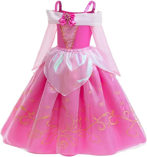 Vista 15 de REXREII Disfraz de princesa durmiente para niñas, disfraz de Halloween, cosplay, Navidad, fiesta de cumpleaños (accesorios)