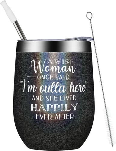Vista 2 de ELEGANTPARK Regalos de jubilación para mujeres 2026, regalos para compañeros de trabajo para mujeres, Wise Woman Said I'm Outta Here, vaso