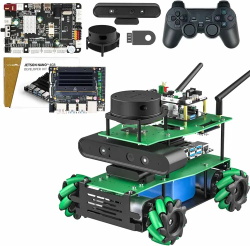 Vista 12 de Yahboom Robot AI Python Programa ROS2 Robot con RPi 5 8GB Powered Robot Educativo AI Módulo de voz Mapeo Navegación 360° Movimiento