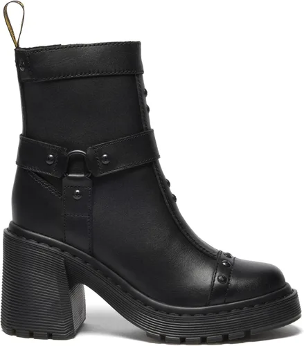 Vista 5 de Dr. Martens Botas Chelsea de cuero con tacón acampanado y arnés Spence para mujer