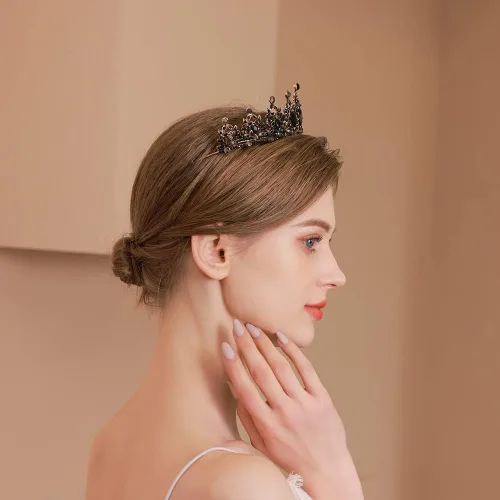 Vista 7 de Kamirola - Corona de reina y tiaras corona de princesa para mujeres y niñas, diademas de cristal para novia, princesa para bodas y fiestas (01)