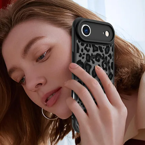 Vista 92 de KANGHAR - Funda compatible con iPhone 11, diseño de leopardo negro, textura de neumático antideslizante, a prueba de golpes, funda protectora
