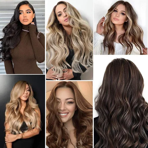 Vista 9 de Tinashe Extensiones de cabello humano real con alambre, lacio, 12 pulgadas, 2.47 onzas, rubio claro, con reflejos rubio dorado, extensiones