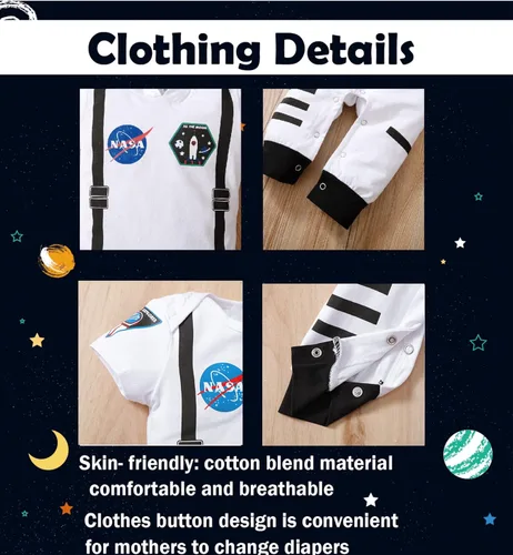 Vista 4 de Singcoco Disfraz de bebé recién nacido traje de uniforme de bebé
