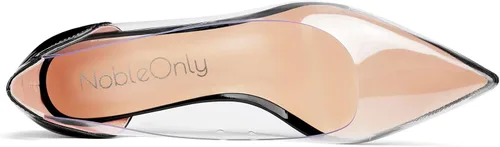 Vista 5 de NobleOnly Zapatos de tacón alto de aguja para mujer, punta cerrada, sexy, para fiesta, clásica, sin cordones, tacones de 3.3 pulgadas