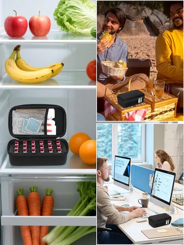 Vista 7 de LengKe Estuche de péptido de 18 ranuras para refrigerador, enfriador de insulina TravelCase para diabéticos estándar de 0.3 fl oz U-100 Viales, 0.3