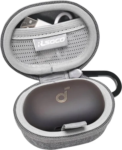 Vista 8 de RLSOCO Estuche de transporte para auriculares inalámbricos Anker Soundcore Space A40 con cancelación activa de ruido autoajustable - Negro